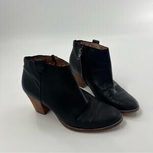 Madewell The Mira Side-Seam Black Ankle Boots Booties Leather